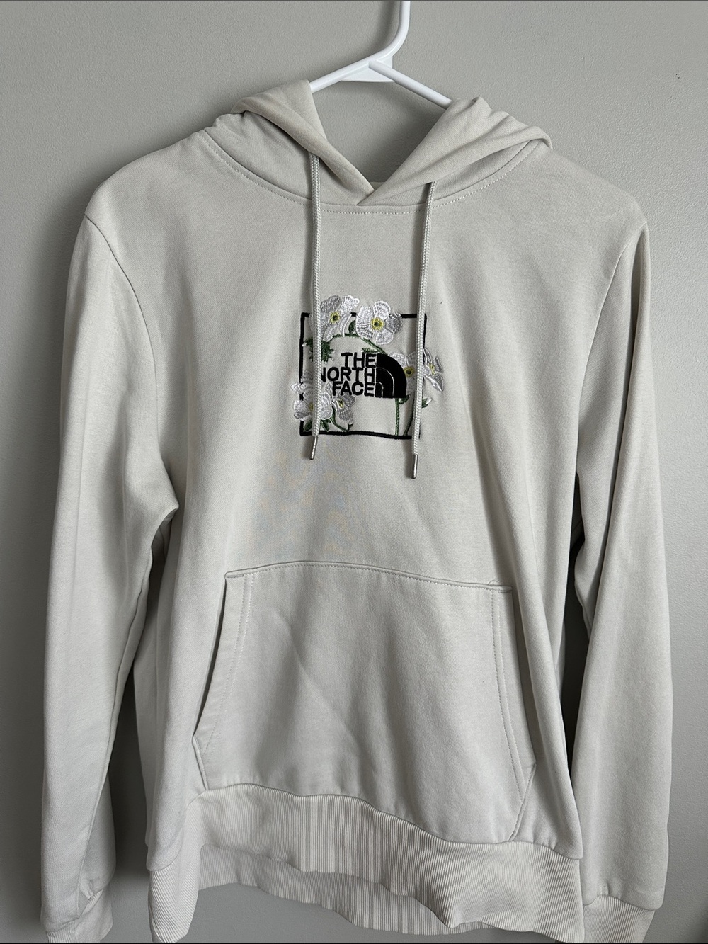 The North Face Light Mint Hoodie with Floral Logo